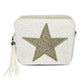 BOX BAG WHITE AND SILVER STAR